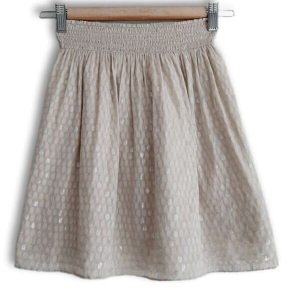 CLUB MONACO / Silk Cotton Blend Pull-On Tonal Geometric Patern Mini Skirt Sz S - Picture 1 of 10